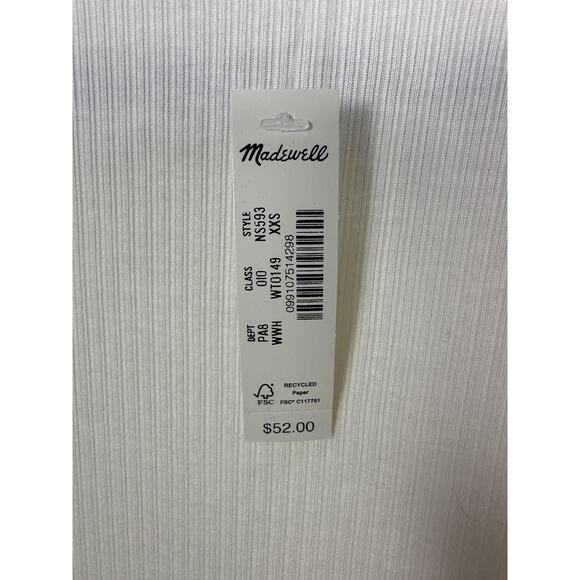 Madewell NWT Women’s Modal Drapey Ribbed Long Sleeve Crewneck Top size XXS - Picture 5 of 8